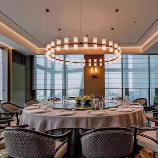 Andro modern simple light luxury chandelier hotel restaurant private room private room western restaurant hotel round table designer lamp diameter 80cm (with light source led)