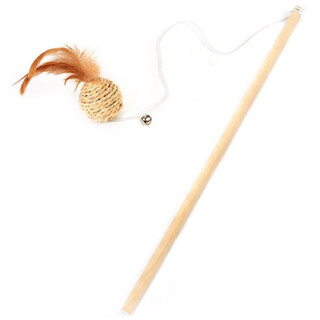 Huayuan pet cat toys cat toy stick mouse fighting cat stick funny cat relief artifact teething stick bite-resistant pet cat supplies wooden original cat funny stick with small ball