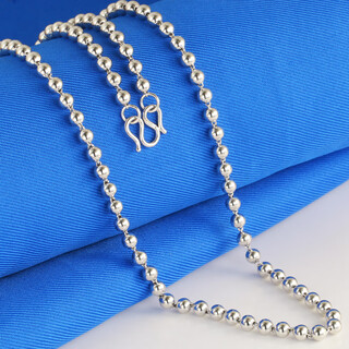 Qianying jewelry platinum necklace for men and women pt950 platinum chain glossy transfer pearlescent beads chain plain chain for gifts weight 21-22g long approximately 48-51cm