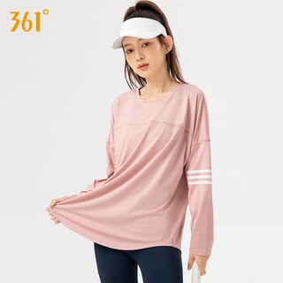 361 yoga wear women's long sleeve sports top t-shirt new training wear loose large size running fitness pilates wear orange pink l