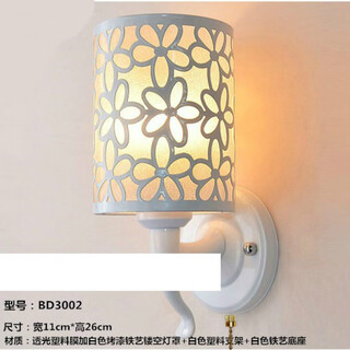 Wall lamp with built-in switch led bedroom bedside lamp with pull switch modern simple balcony staircase living room aisle double-head wall lamp milky white 3002 with pull switch