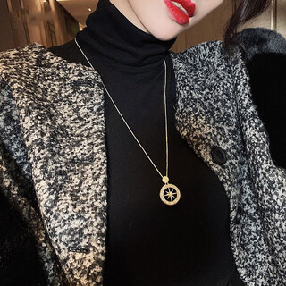Idel fashionable sweater chain long style 2025 new versatile simple high-end atmosphere high-end necklace trendy accessories pendant for women starburst gold sweater chain b8x201-k82