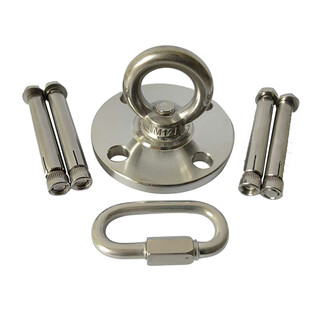 Zhuochen 304 stainless steel roof aerial yoga sandbag swing hanging chair bed fixed plate hook bracket hanging plate ring m12 rotating type + external hexagonal screw + connecting ring_