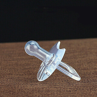 Yoshida hisamori transparent pacifier round head flat head baby silicone bite-resistant baby super soft sleeping type sucking stick 1 pack daily use - nipple type transparent style