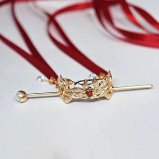 Meng junchen hair accessories girls' hair crowns hairpins hairpins han costume ancient style headdress streamers national fashion accessories hair crown + hairpin + streamer