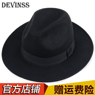 Top hat men's shanghai beach hat xu wenqiang's same style british top hat jazz dance hat classic woolen hat felt hat groom's official hat big brimmed hat top hat women's hat black