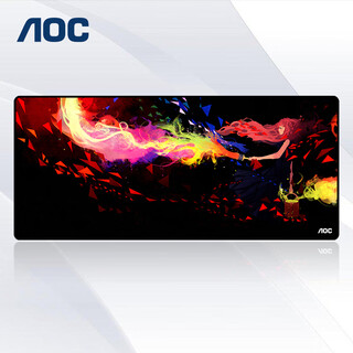 AOC 全属性系列 电竞游戏鼠标垫超大号 900*400*4mm加厚锁边办公键盘电脑书桌垫 黑色 M190 绘梦