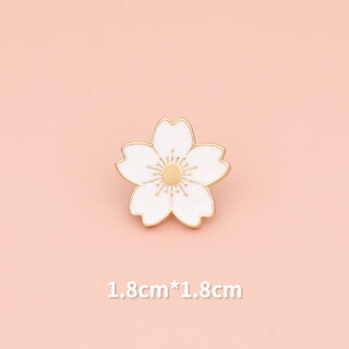 Ekustyee romantic cherry blossom brooch cute japanese badge collar anti-exposure buckle ins trendy personalized decorative pin buckle 1 white cherry blossom brooch