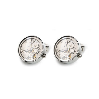 Urban take<shi lai lun> cufflinks men's light luxury customized high-end gift french shirt sleeve pins suit cuff machinery silver