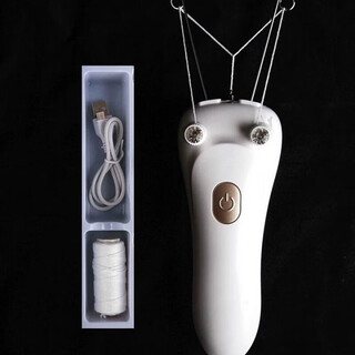 Face pulling device to remove facial hair, beauty salon to open face, beard, lip hair, electric hair removal device for men and women, hair puller + charging cable/cotton cord/instruction manual