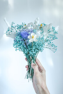 Everlasting flower gypsophila rose new year's eve bouquet desktop living room decoration light luxury dried flower bouquet real flowers naturally dried blue gypsophila rose bouquet dried flower bag