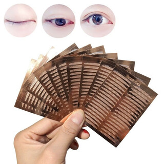 Hanbel rose gold base single-sided double eyelid patch with inner double swollen eye bubbles invisible transparent color thin style beauty patch rose-wide style 10 sheets 360 patches