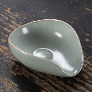 Rudao ru kiln pu'er tea lotus tea art appreciation tea spoon ru porcelain split japanese tea shovel tea spoon tea taker can hold split ru porcelain tea ceremony tea set accessories new pink green roll lotus leaf tea plate