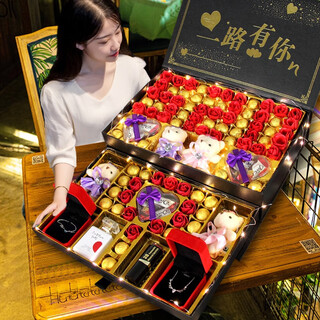 Chafful new year's day new year's eve new year's day gift valentine's day gift box for girlfriend, wife and daughter-in-law makeup 20-30-40th birthday golden ball 520 deluxe complete set 1 piece 1 box