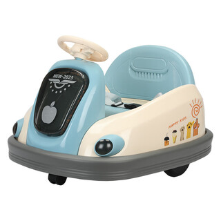 Xiaolegou children's electric bumper car children's baby toy car can sit on with remote control baby four-wheel car charger sky blue 6v7a battery