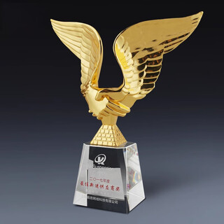 High-end wings handshake crystal trophy custom-made corporate cooperation gift souvenir production free engraving