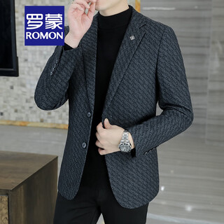 Romon men's small suit jacket casual business single suit jacket dad formal wear new large size woolen suit men 6001-4 color xl 180 (145 jin jin is equal to about 0.5 kg)
