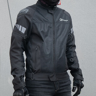 Ridingtribe motorcycle riding suit men's mesh breathable motorcycle suit anti-fall windproof warm cycling jacket racing suit four seasons black summer top xl