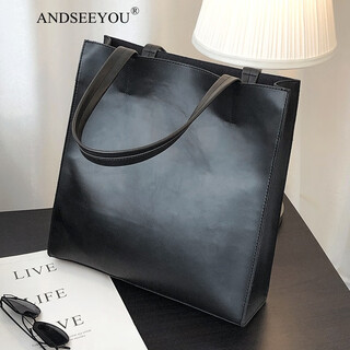 Andseeyou brand men's handbag european and american fashionable leather men's bag mother bag vertical file bag briefcase chinese valentine's day gift black 12 inches