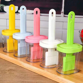 Jidaocook oil brush with bottle silicone brush kitchen household high temperature resistant silicone brush sauce barbecue push type with bottle all-in-one 1 pack random color