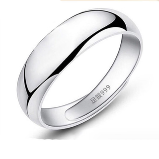 Pure long-lasting silver jewelry 999 pure silver ring live silver ring glossy simple solid silver men's and women's couple's silver ring