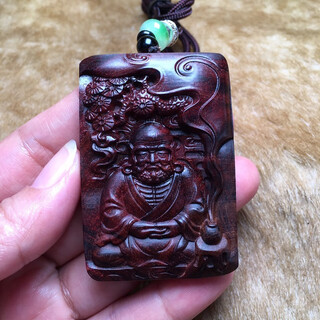 莆匠人海南黄花梨木吊坠高端红木雕刻达摩无事牌轻奢生日礼物送男朋友潮 达摩 4*6*1