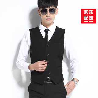 Yhv vest men's slim fit youth matching vest business career interview haidilao vest work wedding best man black vest m (165) recommended 95-105jin jin equals 0.5 kg