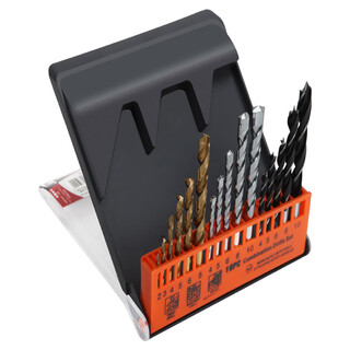 Kraftwell round handle twist drill construction woodworking drill bit metal cement wood plastic concrete drill wall drill bit 16-piece combination drill bit multi-specifications