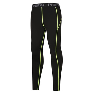Children's sports fitness trousers, boys' leggings, football basketball tights, training clothes, inner workout running clothes, black and green trousers 24