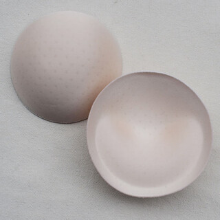 Doranda 2 pairs thick gathered breathable sponge breast pads swimsuit sports bra yoga wear bra pads skin color round-thick style 2 pairs