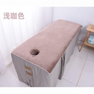 Towel for muran noel massage bed beauty salon with hole lying towel massage bed turban with hole curtain mat light coffee color 190*80 with hole