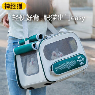 Hippidog cat bag, portable large-capacity shoulder bag, breathable pet backpack, cat space capsule dog bag, car-riding tool, green, portable/single shoulder/crossbody