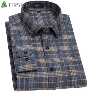 Shanshan (firs) pure cotton brushed long-sleeved shirt for men, middle-aged dad's cotton plaid shirt for men a951-2 42