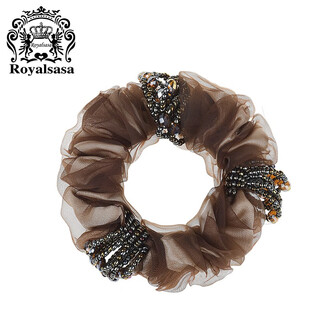 Royal sasa royal salsa hair accessories hair band beaded fabric head flower korean style head jewelry handmade flower hair rope hair head rope coffee color 272