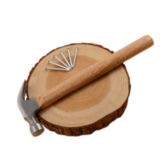 Jinggong wooden handle claw hammer, non-slip plastic fiber handle claw hammer, forged steel nail hammer, woodworking hammer, wooden handle 0.75kg