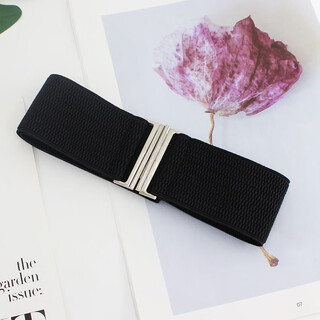 Ainuodeng elastic belt women's slim elastic imitation belt skirt decorative girdle simple and versatile 5cm 5cm waist black elastic belt simple black el214