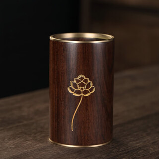 Zixiangtang black sandalwood tea ceremony six gentlemen pure copper kung fu tea set accessories tea cylinder tea making tools tea spoon tea clamp set lotus single barrel