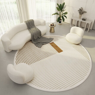 Gudie light cream style round carpet living room sofa coffee table blanket bedroom dresser study chair bedside blanket round-dabis a diameter 80cm loop pile