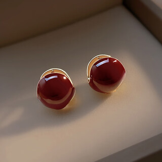Lansill acacia red bean earrings girls earrings light luxurious high-end temperament earrings design feeling versatile for outings internet celebrity fashion jewelry birthday gifts for girlfriend acacia red bean earrings e0085