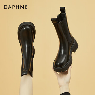 Daphne thick-soled short boots women's boots martin boots chimney boots mid-calf chelsea boots 4622607063 black (plus velvet) 37