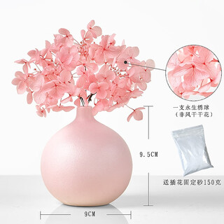 Aesthetic hacker carnation hydrangea immortal dried flowers decorative ornaments bouquet living room home vase dining table nordic mini ins single vase bouquet pink set 2