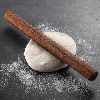 Maxcook rolling pin and dumpling spoon, solid wood rolling pin for chicken wings, small dumpling digging spoon, paintless and waxless pressing stick for making dumplings, medium length 30cm