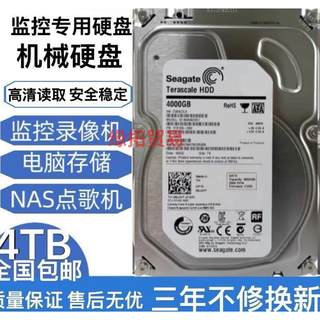 希捷1T至8TST4000VX000监控录像机硬盘4t机械硬盘SATA串口4TB硬盘 静音4TBNC001
