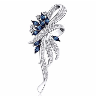 Feihua corsage brooch women's creative jewelry fashion jewelry anti-exposure pin suit women's gift practical high-end exquisite iris blue 1 piece