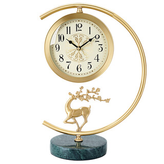 Hanshi (hense) european light luxury brass table clock creative desktop table clock entrance decoration clock living room quartz clock hd1032