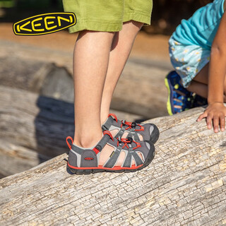 Keen official seacamp ii cnx children's protective toe sandals, river shoes, magnet gray/smoky rain color-1022970 31, take half a size up/one size up