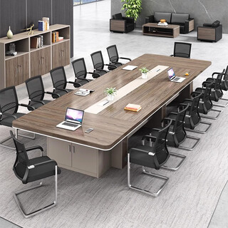 圣黎 会议桌长桌简约现代接待洽谈桌加厚条形桌 3.0*1.4米会议桌