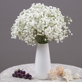 Aiman flowers, real flowers, dried flowers, natural baby's breath bouquet, home living room store, holiday decorations, gifts, birthdays, white baby's breath (without vase), dry branches