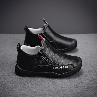 Chaoyinji baby boy children's shoes first layer cowhide boys' leather shoes kindergarten primary school students and children's performance small leather shoes black single shoes 31