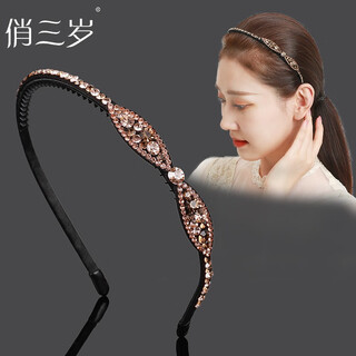 Pretty three-year-old hairband for women with teeth, non-slip headband, rhinestones, elegant pressed hair accessories, face wash headband, adult hairpin